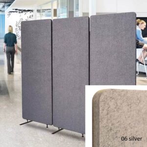 Bilnora – przegrody biurowe 160x60x2,5 cm w kolorze Silver