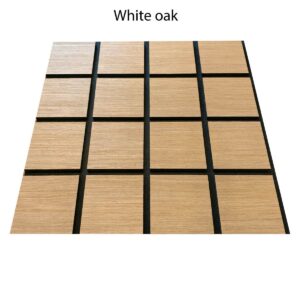 Freja drewniany panel ścienny akustyczny w kratę – 60x60cm – white oak (1) Freja drewniany panel ścienny akustyczny w kratę - 60x60cm - white oak (1)