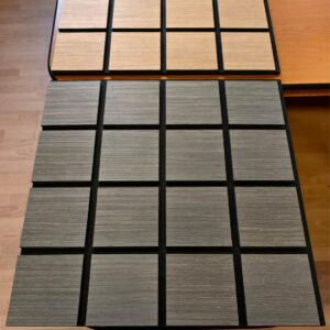 Freja drewniany panel ścienny akustyczny w kratę – 60x60cm – white oak (11) Freja drewniany panel ścienny akustyczny w kratę - 60x60cm - white oak (11)
