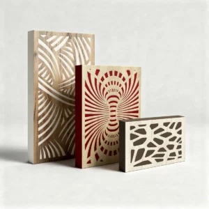 Panele akustyczne z frontem dyfuzyjnym w różnych kolorach i wzorach