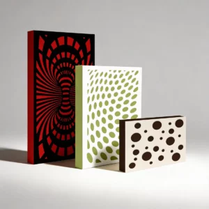 Panele akustyczne z frontem dyfuzyjnym w różnych kolorach i wzorach