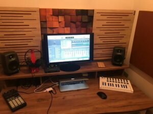 Perfect Acoustic sound absorbing panel in a tiny house studio