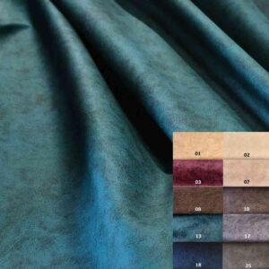 Turkusowa tkanina Ditto Velvet w falującym ułożeniu z widoczną strukturą materiału