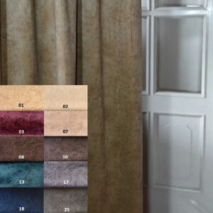 asłona na drzwi wejściowe Ditto Velvet w jasnym kolorze z paletą dostępnych wariantów kolorystycznych